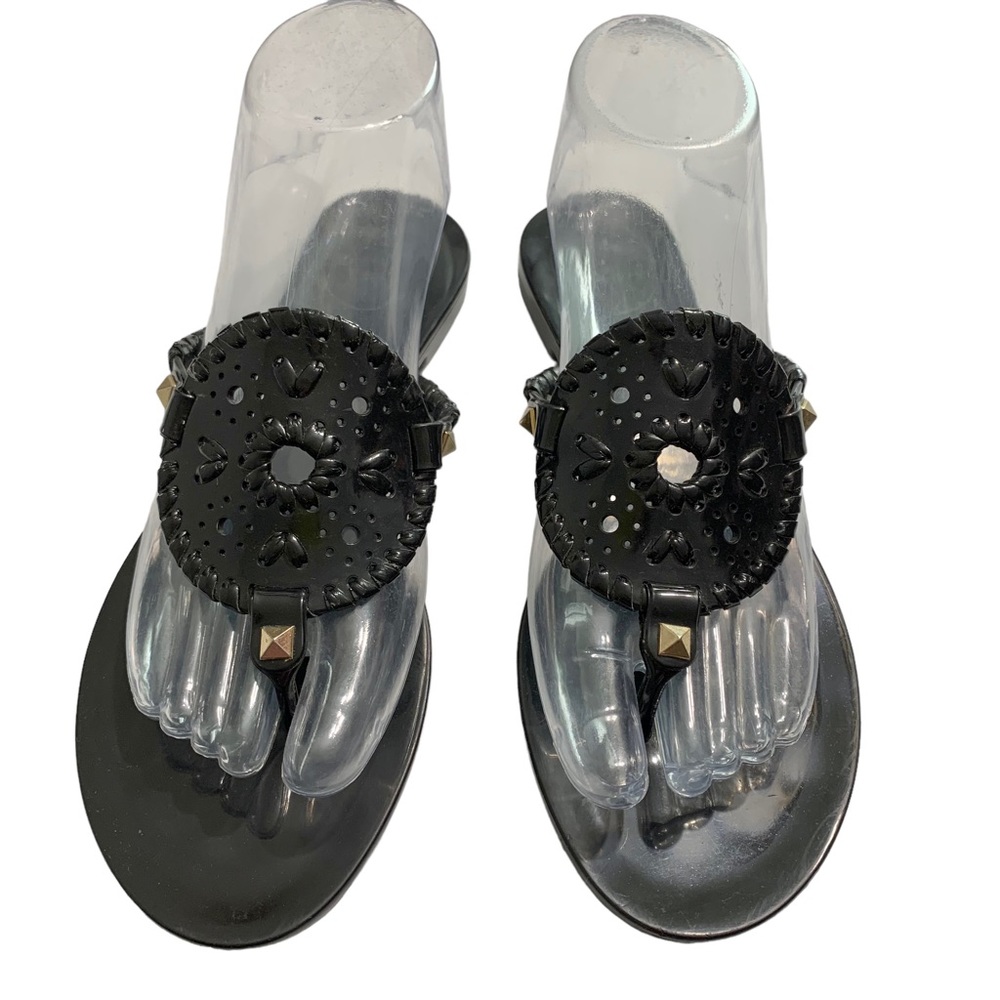 JACK ROGERS Black Georgica Jelly Sandals Sz 6 - Picture 2 of 11